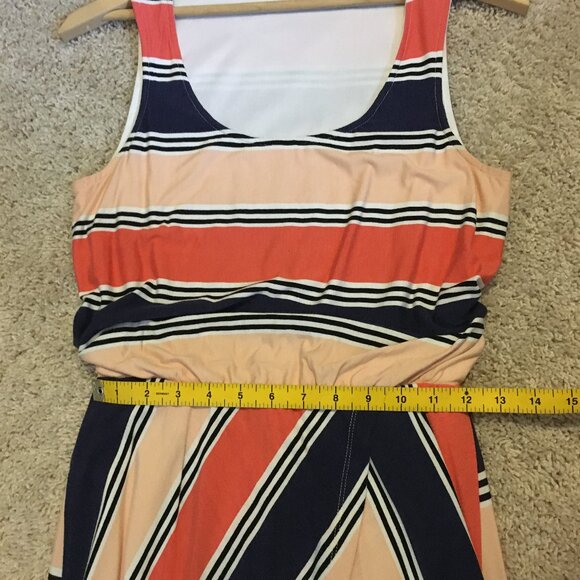 Rayon Sailor Stripe Summer Sleeveless Wrap Bubble Top Maxi Dress - Picture 14 of 16